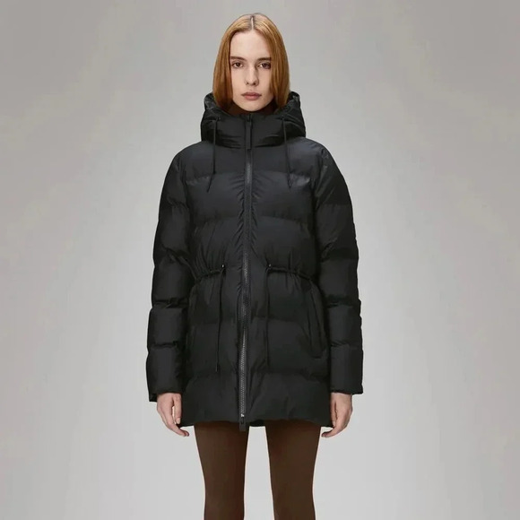 NWT Rains Alta Waterproof Windproof Insulated Hooded Puffer Parka Coat size XL - Picture 2 of 15